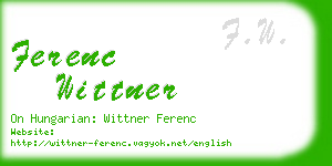 ferenc wittner business card
